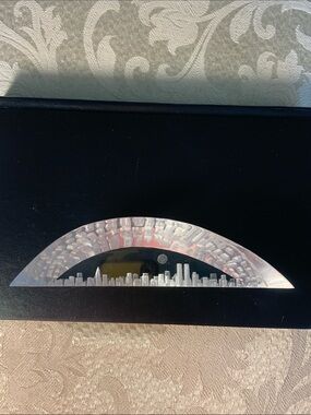 Vintage signed  “Rain” 3D  Lucite Sculpture of NYC